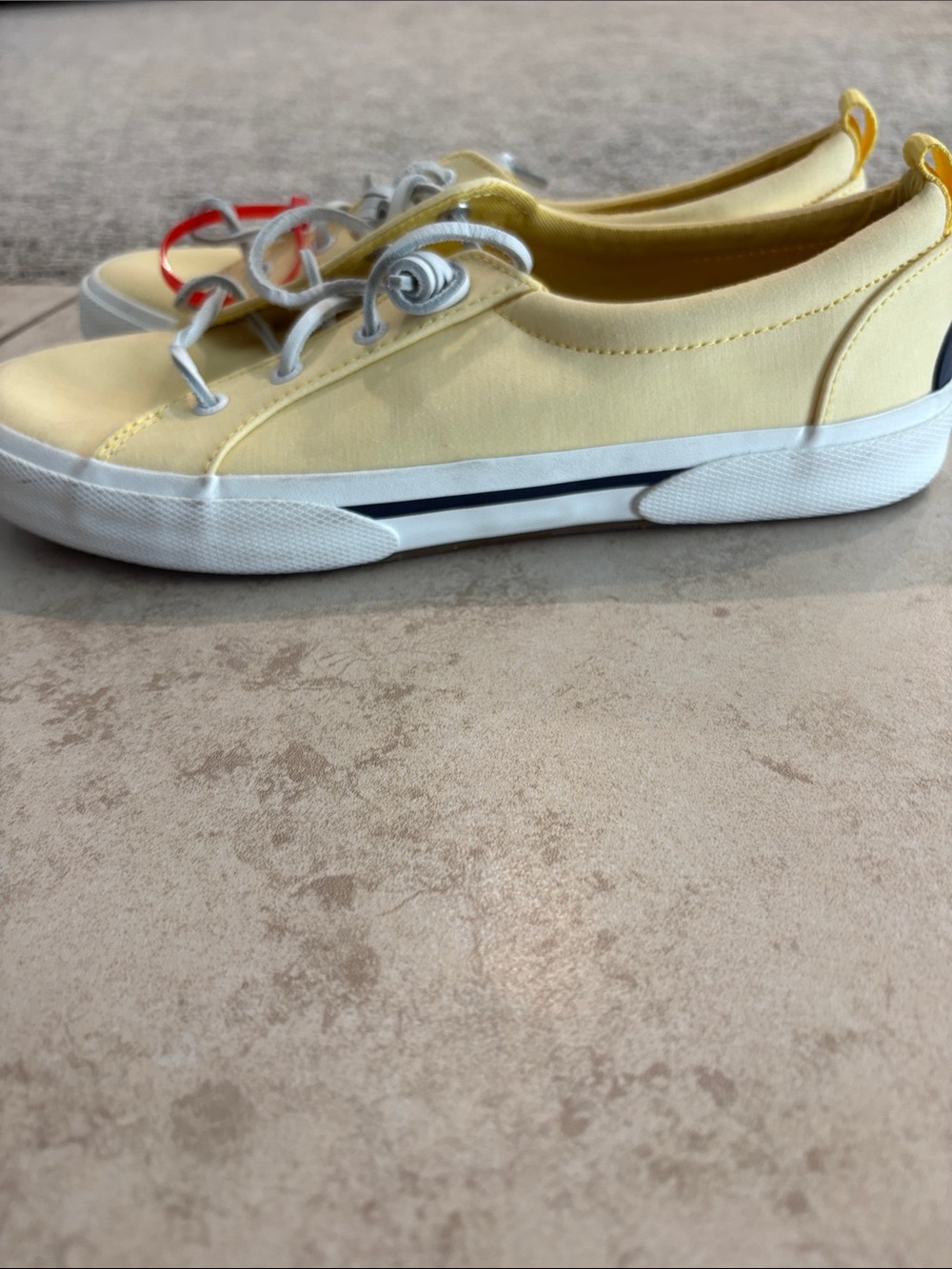 Sperry Pale Yellow Slip-On Sneakers- The Perfect Summer Shoe! - Picture 2 of 3